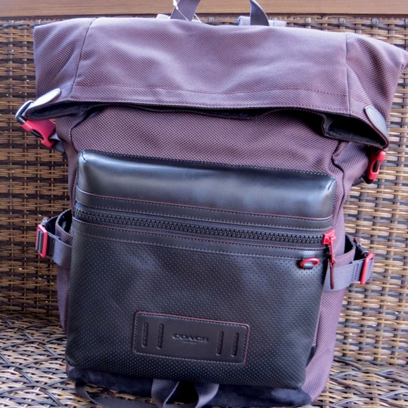 coach terrain roll top backpack